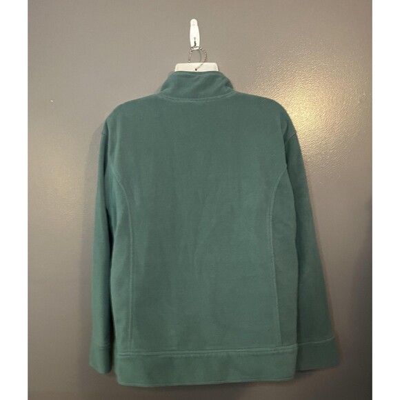 Izod Fleece Jacket Womens Large Green Full Zip Pockets Cozy Outdoor Pullover - Picture 5 of 7